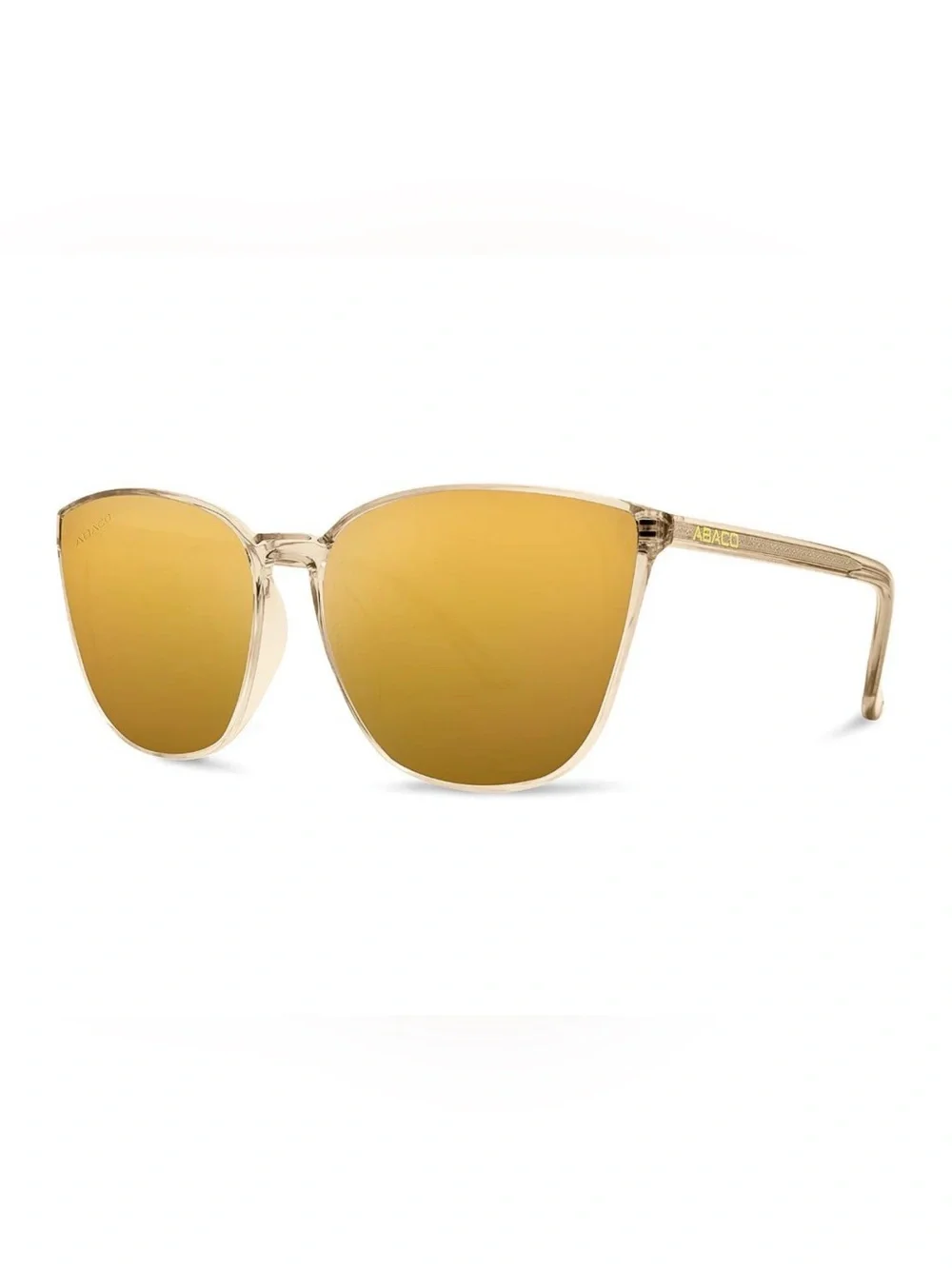 Abaco Chelsea HDR Polarized Sunglasses Amber Gold Champagne Mirror Cat Eye $85